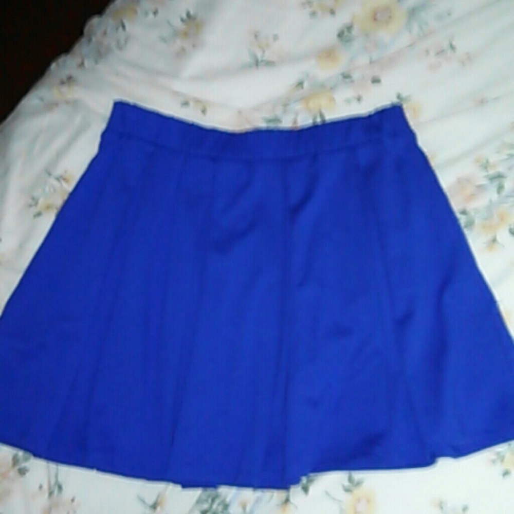 Blue Box Pleat Miniskirt